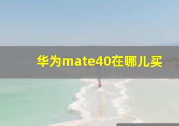 华为mate40在哪儿买