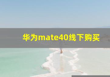 华为mate40线下购买