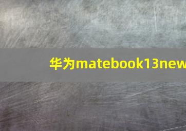 华为matebook13new