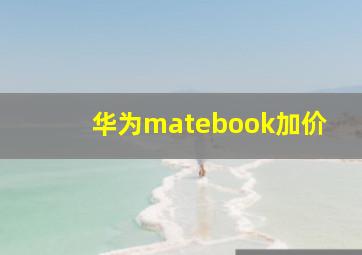 华为matebook加价