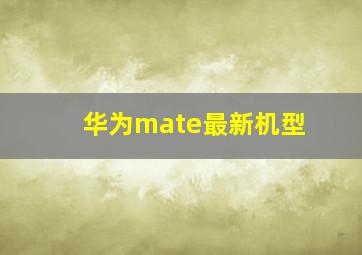 华为mate最新机型