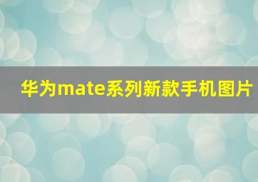 华为mate系列新款手机图片