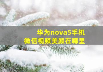 华为nova5手机微信视频美颜在哪里