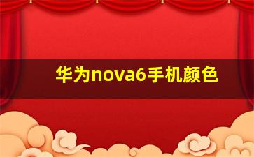 华为nova6手机颜色