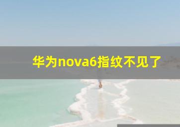 华为nova6指纹不见了