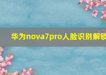 华为nova7pro人脸识别解锁