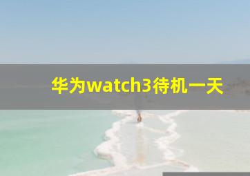 华为watch3待机一天