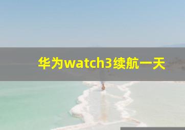 华为watch3续航一天