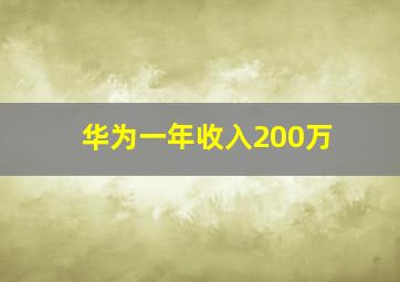 华为一年收入200万