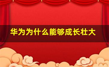 华为为什么能够成长壮大