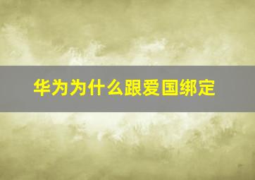 华为为什么跟爱国绑定