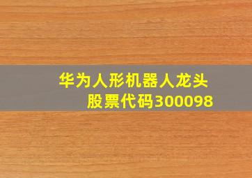 华为人形机器人龙头股票代码300098