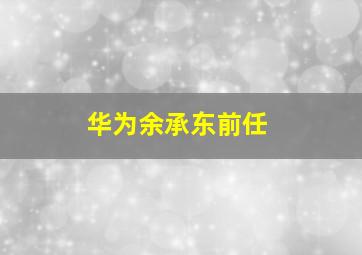 华为余承东前任