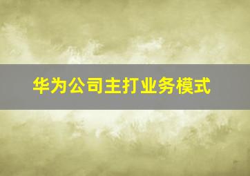 华为公司主打业务模式