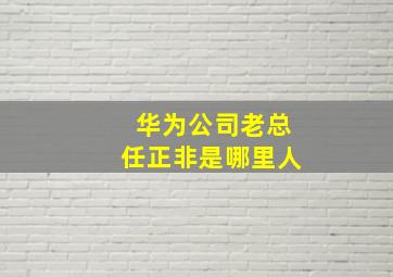 华为公司老总任正非是哪里人