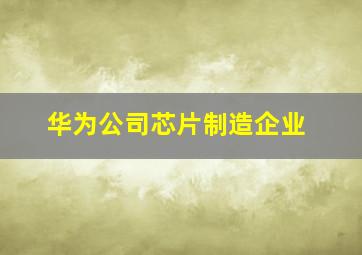 华为公司芯片制造企业