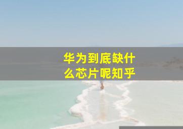 华为到底缺什么芯片呢知乎