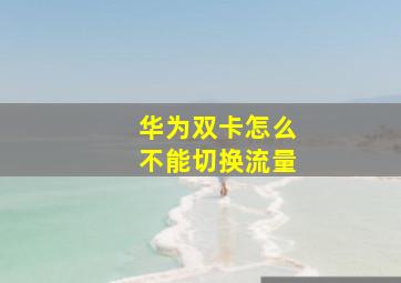 华为双卡怎么不能切换流量