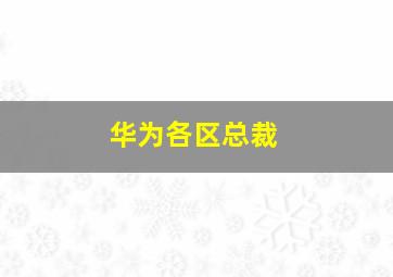 华为各区总裁