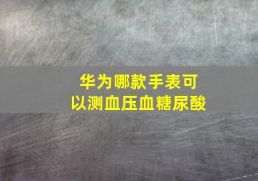 华为哪款手表可以测血压血糖尿酸