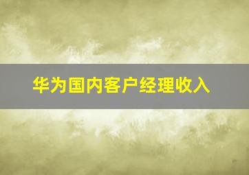 华为国内客户经理收入