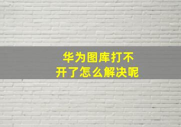 华为图库打不开了怎么解决呢