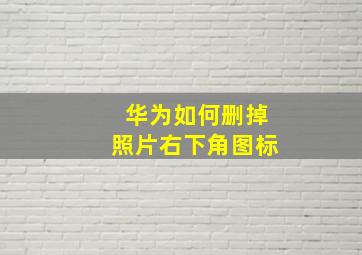 华为如何删掉照片右下角图标