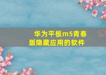 华为平板m5青春版隐藏应用的软件