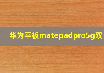 华为平板matepadpro5g双卡槽