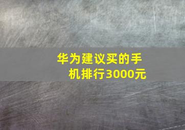 华为建议买的手机排行3000元