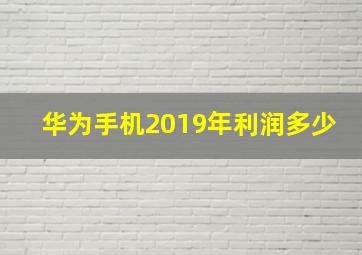 华为手机2019年利润多少