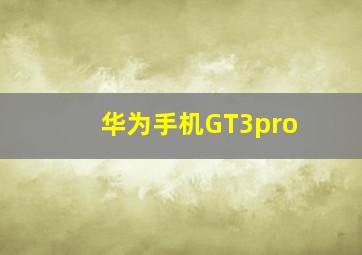 华为手机GT3pro