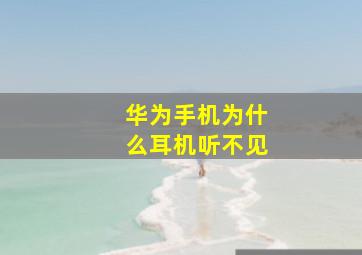 华为手机为什么耳机听不见