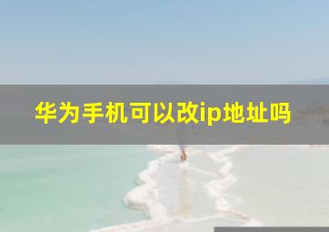 华为手机可以改ip地址吗