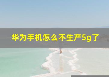 华为手机怎么不生产5g了