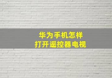 华为手机怎样打开遥控器电视