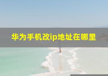 华为手机改ip地址在哪里