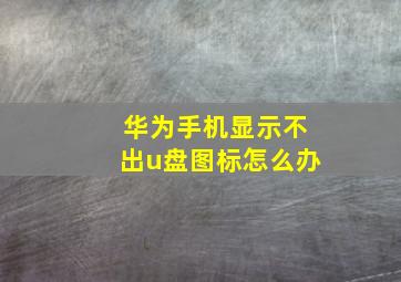 华为手机显示不出u盘图标怎么办