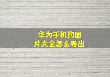 华为手机的图片大全怎么导出