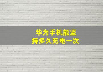 华为手机能坚持多久充电一次