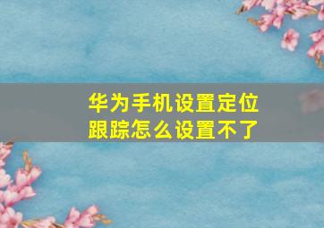 华为手机设置定位跟踪怎么设置不了