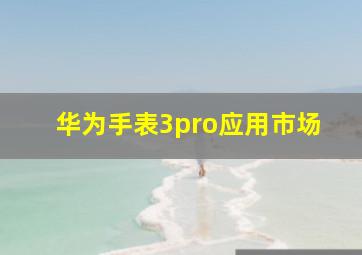 华为手表3pro应用市场