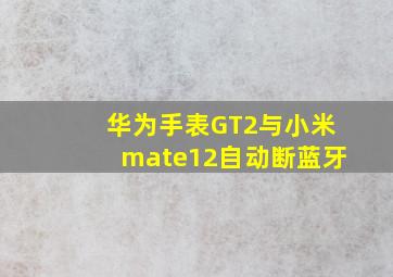 华为手表GT2与小米mate12自动断蓝牙