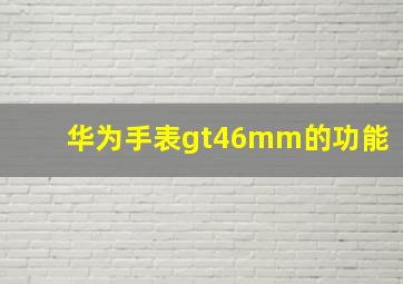 华为手表gt46mm的功能