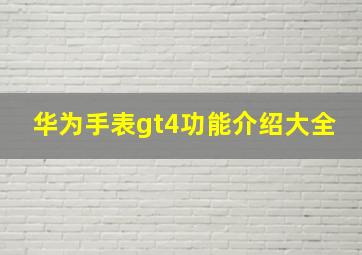 华为手表gt4功能介绍大全