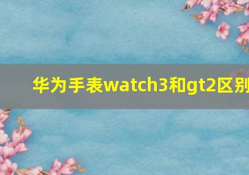 华为手表watch3和gt2区别