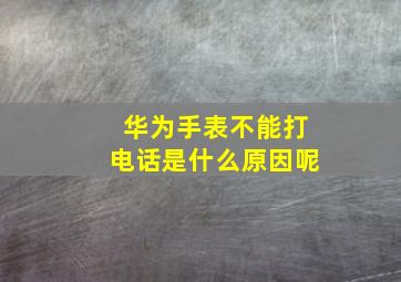 华为手表不能打电话是什么原因呢