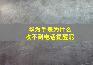 华为手表为什么收不到电话提醒呢