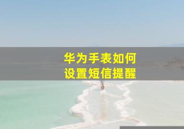 华为手表如何设置短信提醒