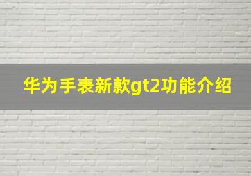 华为手表新款gt2功能介绍